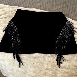 Black and Silver Fringed Skirt